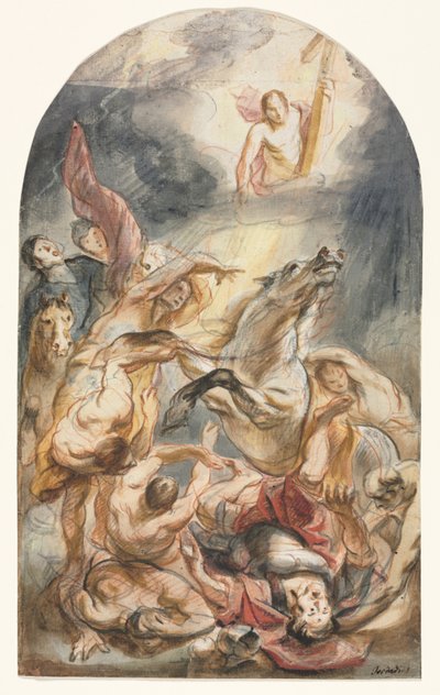 Saulus omvändelse med Kristus och korset av Jacob Jordaens
