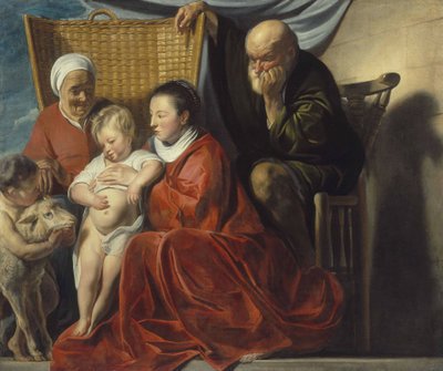 Den heliga familjen med Anna och pojken Johannes av Jacob Jordaens