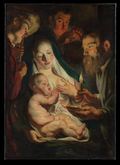 Den heliga familjen med herdar av Jacob Jordaens