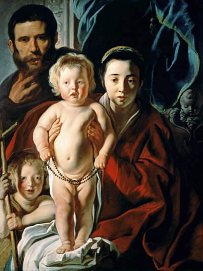 Den heliga familjen med Johannes Döparen, c.1620-25 av Jacob Jordaens