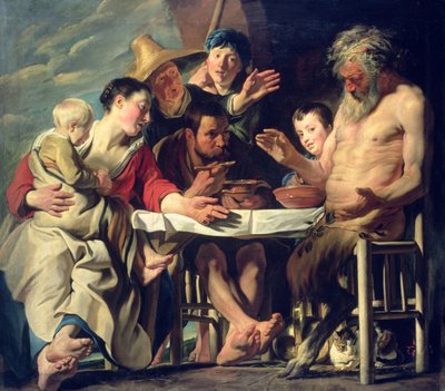 The Satyr with the Peasants, 1620  av Jacob Jordaens