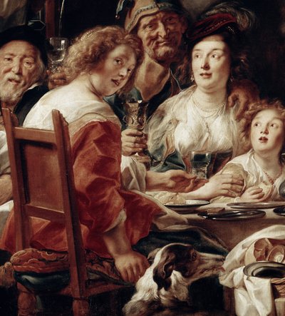 Kungen dricker, detalj (olja på duk av Jacob Jordaens