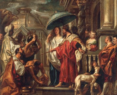 Hyllningen kalifen Harun al-Rashid till Karl den Store, ca 1663. av Jacob Jordaens