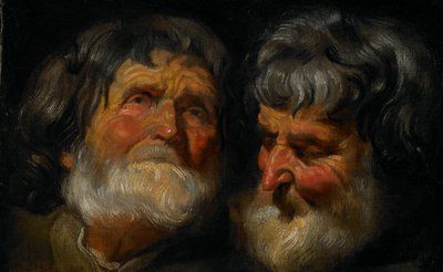 Två studier av en gammal mans huvud av Jacob Jordaens