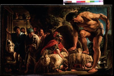 ""Ulysses i Polyfemos lya"" målning av Jacob Jordaens (1593-1678) Pushkin-museet, Moskva. av Jacob Jordaens