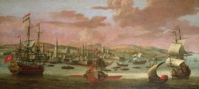 Dutch Men-o"-War och turkiska galärer utanför Konstantinopel av Jacob Knyff
