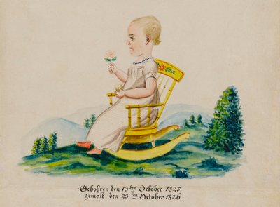Porträtt av Carolina Musser, 1826. av Jacob Maentel