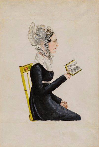 Porträtt av Elizabeth Sweitzer Musser, ca. 1826. av Jacob Maentel
