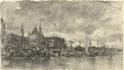 Exteriören med Schreierstoren i Amsterdam av Jacob Maris