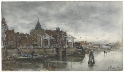 Exteriören med Schreierstoren i Amsterdam av Jacob Maris