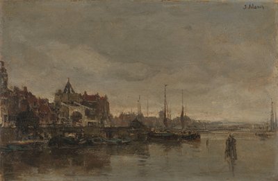 Schreierstoren med bron över Gelderse Kade i Amsterdam av Jacob Maris