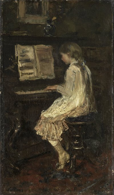 Flicka vid pianot av Jacob Maris