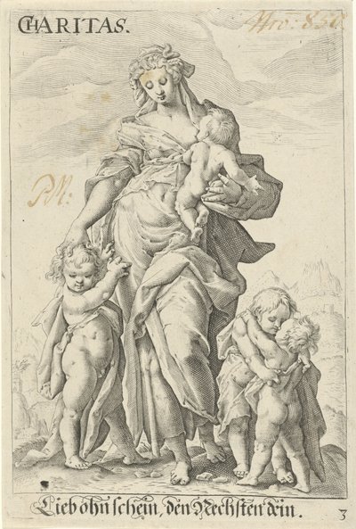 Kärlek (Välgörenhet) Välgörenhet (titel på objekt) av Jacob Matham (attributed to)
