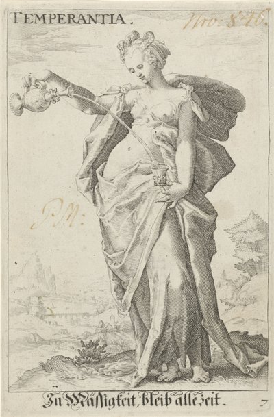 Matigheid (Nykterhet) Temperance (titel på objekt) av Jacob Matham (attributed to)