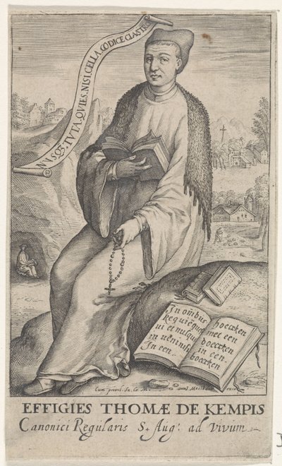 Porträtt van Thomas i Kempis av Jacob Matham (attributed to)