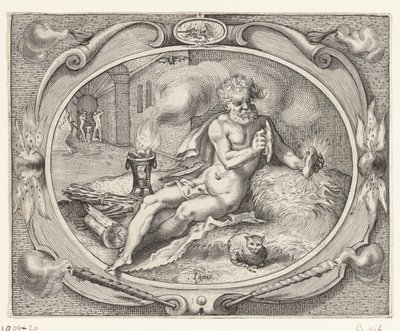 Eld (Ignis) Ignis (titel på objekt) De fyra elementen (serietitel) av Jacob Matham (workshop of)