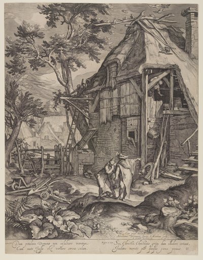 Abraham kastar ut Hagar av Jacob Matham