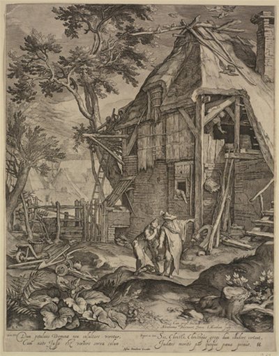 Abraham skickar iväg Hagar av Jacob Matham