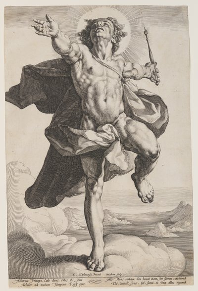 Apollo i molnen av Jacob Matham