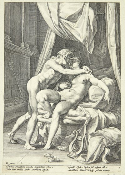 Apollo och Lefkothea av Jacob Matham