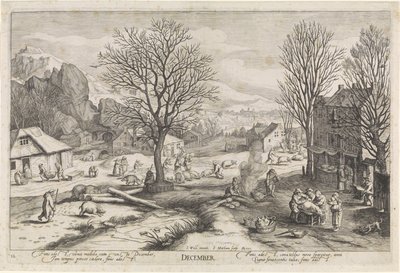 December (titel på objekt) De tolv månaderna (serietitel) av Jacob Matham