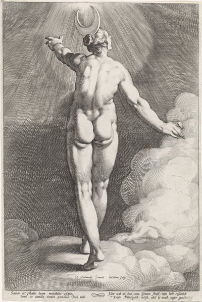 Diana till Lunas Diana i Apollo till Luna i Helios (serietitel) av Jacob Matham