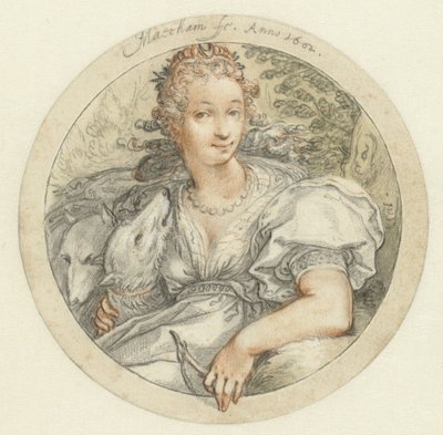 Diana i en rund ram av Jacob Matham