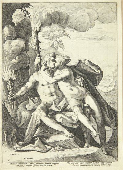 Eros och Anteros av Jacob Matham