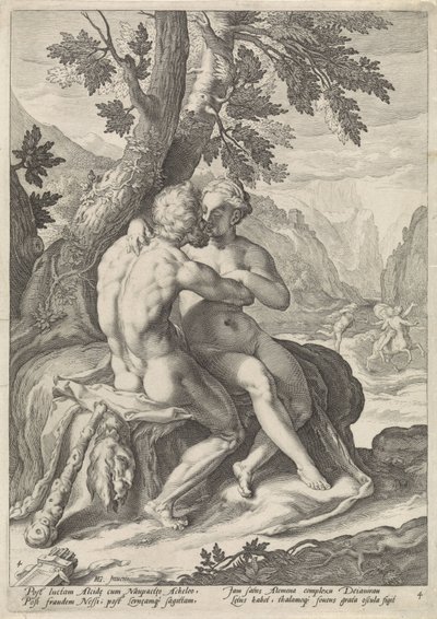 Hercules och Deianira Loves of the Gods (serietitel) av Jacob Matham