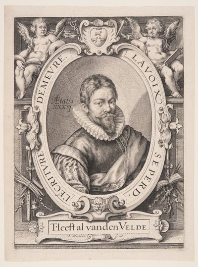 Jan van de Velde den äldre, kalligraf i Haarlem av Jacob Matham