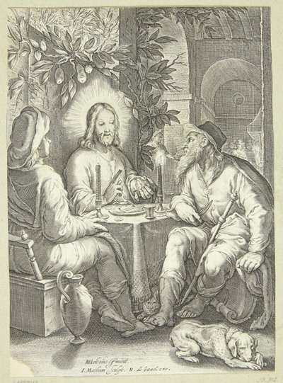 Jesus i Emmaus av Jacob Matham