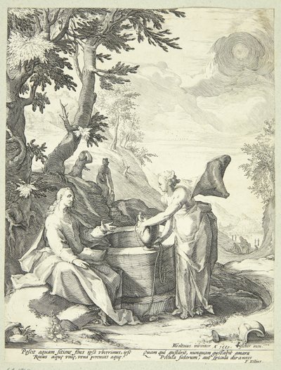 Jesus och den samaritanska kvinnan av Jacob Matham