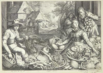 Marknadsscen av Jacob Matham