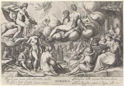 Morgon (Aurora) Avrora (titel på objekt) The Four Times of the Day (serietitel) av Jacob Matham