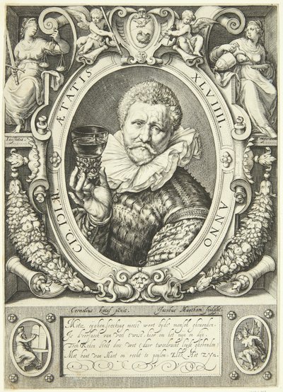 Porträtt av Vincent Jacobsz. Coster av Jacob Matham