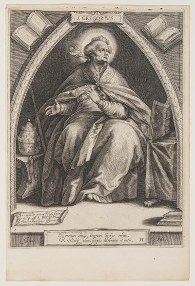 St Gregory, från Kyrkans fäder av Jacob Matham