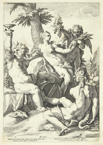 Utan Ceres och Bacchus fryser Venus av Jacob Matham