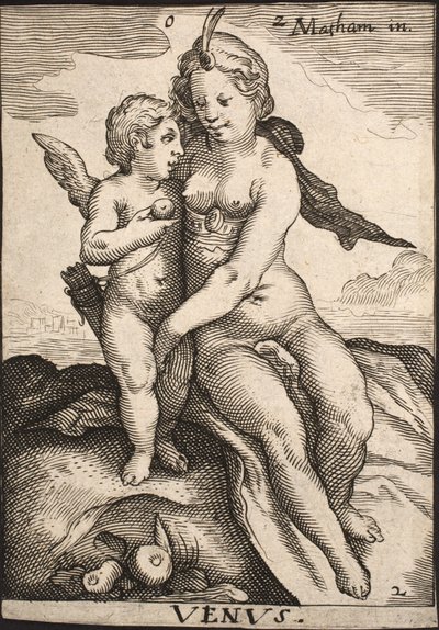 Venus och Amor av Jacob Matham