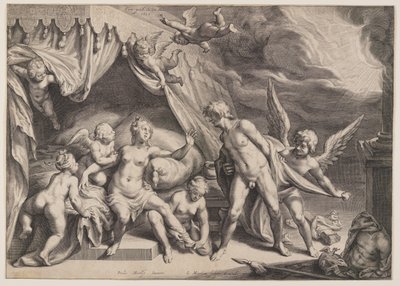 Venus och Mars upptäckta av Apollo av Jacob Matham