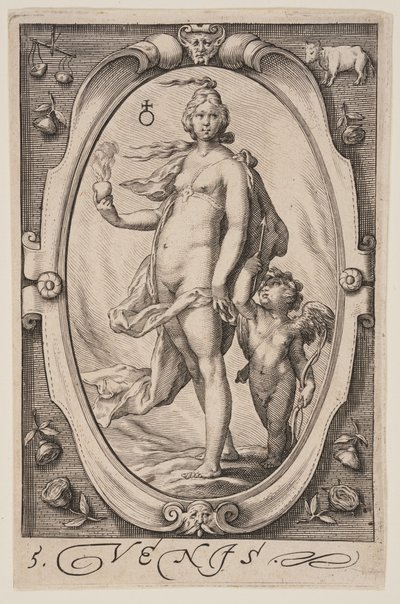 Venus, från De sju planeterna av Jacob Matham