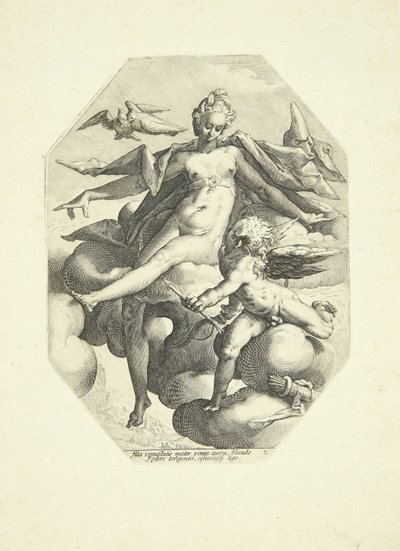 Venus och Amor av Jacob Matham