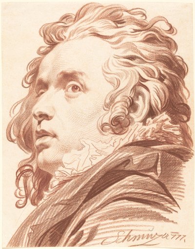 En ung man med flödande hår av Jacob Matthias Schmutzer