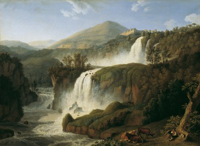 Det stora vattenfallet i Tivoli nära Rom av Jacob Philipp Hackert