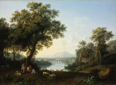 Riverside Landscape av Jacob Philipp Hackert