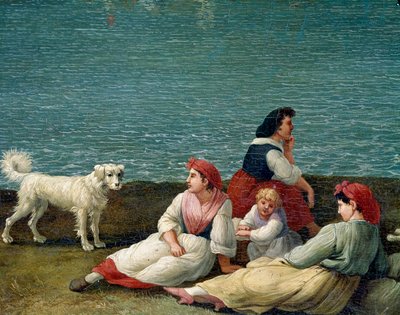 Bönder i Barletta, Italien - (bönder från Barletta) Detaljmålning av Jacob Philipp Hackert dit Hackert d