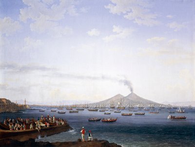 Flottans återkomst från Algeriet till Neapelbukten av Jacob Philippe Hackert