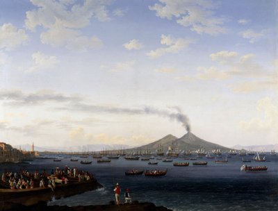 Återkomsten av flottan från Algeriet till Neapelbukten av Jacob Philippe Hackert