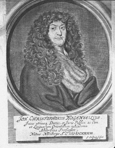 Porträtt av Johann Christoph Wagenseil 1633-1705, slutet av 1600-talet. av Jacob Sandrart von