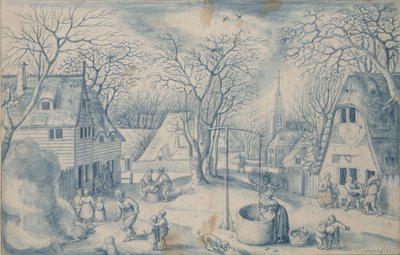 En byscen: Vinter, 1500-talet av Jacob Savery I