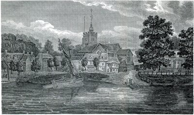 Gravyr St Nicholas Church Chiswick av Schnebbelie 1807 av Jacob Schnebbelie